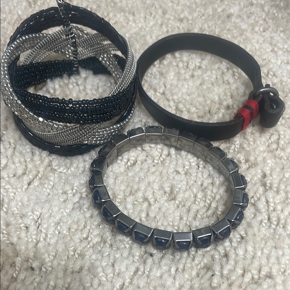 3/$15 Black and Silver Bracelet Set
